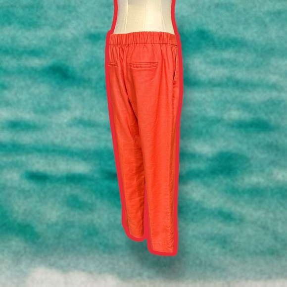 J. Crew ‘Easy Pant in Stretch Linen Blend’ in “Burnt Orange” Size 6 Tall - Picture 10 of 15